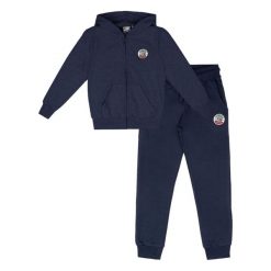 Bluza z kaptur na czas wolny na co dzień. Niebieskie bluzy LEONE 1947 APPAREL, bez wzorów, z bawełny, bez kaptura. W wyprzedaży za 112.15 zł.