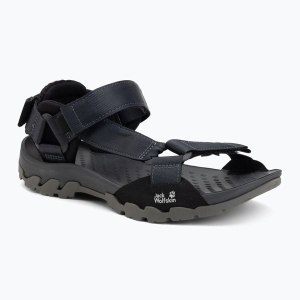 Sandały damskie Jack Wolfskin Ridge. Czarne sandały Jack Wolfskin, bez wzorów, z gumy, bez obcasa, bez zapięcia. Za 279.99 zł.
