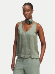 Marella Top Apogeo 2613161045 Zielony Regular Fit. Zielone topy Marella, bez wzorów, z acetatu, bez kołnierzyka, bez ramiączek. Za 609.99 zł.