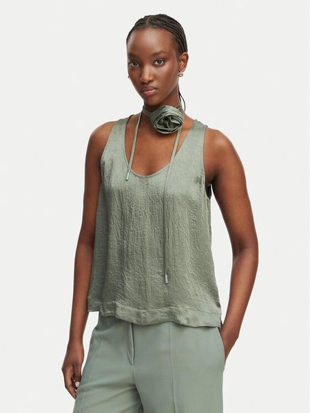 Marella Top Apogeo 2613161045 Zielony Regular Fit. Zielone topy Marella, bez wzorów, z acetatu, bez kołnierzyka, bez ramiączek. Za 398.99 zł.