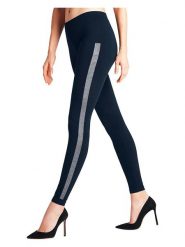 Falke Legginsy "Clean Intensity" w kolorze granatowym rozmiar: 44/46. Niebieskie legginsy Falke, z aplikacjami. Za 108.99 zł.