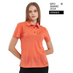 Koszulka Polo Damska 100% Merino Woolona. Brązowe koszulki polo WOOLONA, bez wzorów, bez kołnierzyka, bez ramiączek. Za 320.00 zł.