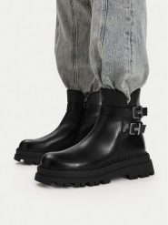 G-STAR Botki CEO-HY8866-7 Czarny. Czarne botki G-Star, bez wzorów, ze skóry, bez obcasa, na płaskiej podeszwie, bez zapięcia. Za 249.99 zł.