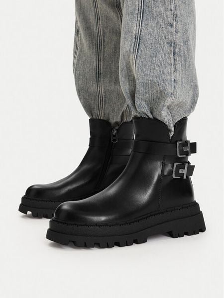 G-STAR Botki CEO-HY8866-7 Czarny. Czarne botki G-Star, bez wzorów, ze skóry, bez obcasa, na płaskiej podeszwie, bez zapięcia. Za 249.99 zł.