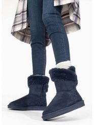 Blackfield Botki zimowe "Barbara" w kolorze granatowym rozmiar: 37. Niebieskie botki Blackfield, na zimę, bez wzorów, z materiału, bez obcasa, bez zapięcia. Za 134.85 zł.