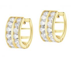 Złote kolczyki z cyrkoniami - koła. Żółte kolczyki Apart, z cyrkonią, złote. Za 1,629.00 zł.