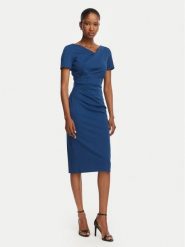Rinascimento Sukienka koktajlowa CFC0129420003 Granatowy Slim Fit. Niebieskie sukienki Rinascimento, xs, bez wzorów, z syntetyku, wizytowe, bez kołnierzyka, bez ramiączek. Za 609.99 zł.
