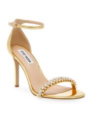 Steve Madden Sandały Brazen-R Sandal SM11002844-02003-045 Złoty. Żółte sandały Steve Madden, bez wzorów, ze skóry, bez obcasa, na szpilce, bez zapięcia. Za 599.99 zł.