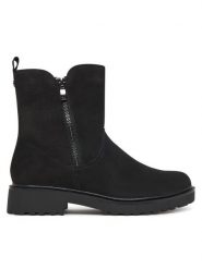 Caprice Botki 9-25414-45 Czarny. Czarne botki Caprice, bez wzorów, z nubiku, bez obcasa, na płaskiej podeszwie, bez zapięcia. Za 489.99 zł.