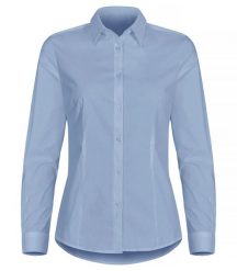Clique Koszula Stretch L/S Damska - Regular Fit, bawełna z elastanem – Light. Niebieskie koszule CLIQUE, l, bez wzorów, z bawełny, bez kołnierzyka, bez ramiączek. Za 202.48 zł.