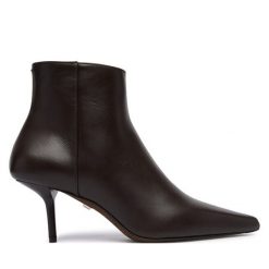 Botki Max Mara. Brązowe botki Max Mara, bez wzorów, bez obcasa, na szpilce, bez zapięcia. Za 3,279.00 zł.