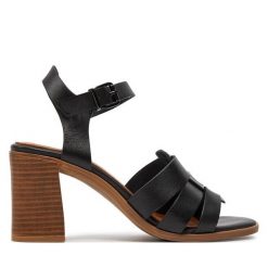 Sandały Tamaris. Czarne sandały Tamaris, bez wzorów, bez obcasa, na słupku, bez zapięcia. Za 309.99 zł.