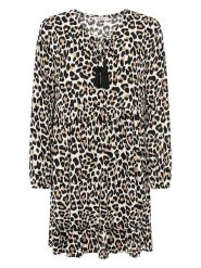 Zwillingsherz Sukienka "Leo Dream" w kolorze kremowo-beżowo-czarnym rozmiar: onesize. Brązowe sukienki Zwillingsherz, na co dzień, bez wzorów, z wiskozy, bez kołnierzyka, bez ramiączek, midi, proste. Za 165.99 zł.