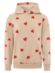 Zwillingsherz Bluza "Hearts" w kolorze beżowym rozmiar: M. Brązowe bluzy Zwillingsherz, m, bez wzorów, z kapturem. Za 213.79 zł.