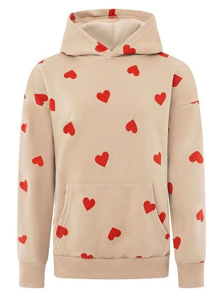 Zwillingsherz Bluza "Hearts" w kolorze beżowym rozmiar: S. Brązowe bluzy Zwillingsherz, s, bez wzorów, z kapturem. Za 164.95 zł.