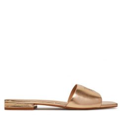Klapki LAUREN RALPH LAUREN. Żółte klapki Lauren Ralph Lauren, bez wzorów, bez obcasa. Za 449.99 zł.