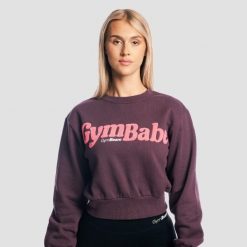 Bluza damska fitness z bufiastymi rękawami GymBabe Eclipse. Fioletowe bluzy GYMBEAM, s, bez wzorów, z bawełny, bez kaptura. Za 131.90 zł.