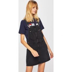 Tommy Jeans - Sukienka. Czarne sukienki Tommy Jeans, na co dzień, m, bez wzorów, z bawełny, casualowe, bez kołnierzyka, bez ramiączek, proste. Za 499.90 zł.