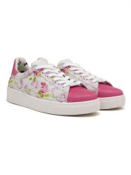 Goby Skórzane sneakersy w kolorze biało-różowym rozmiar: 41. Białe trampki Goby, bez wzorów, bez zapięcia. Za 250.94 zł.