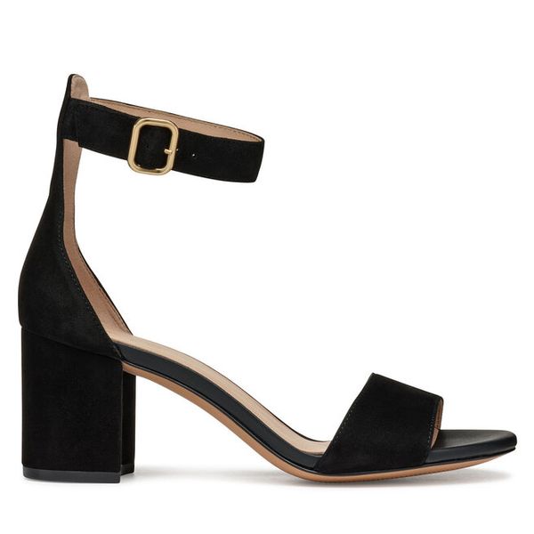 Sandały Geox. Czarne sandały Geox, bez wzorów, bez obcasa, na słupku, bez zapięcia. Za 569.99 zł.