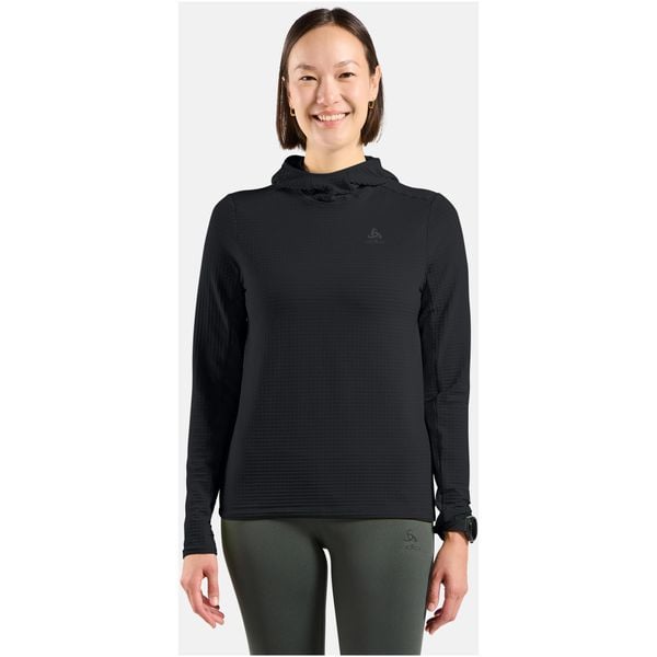 Bluza z kapturem Odlo Mid layer hoody ESSENTIAL THERMAL. Czarne bluzy Odlo, bez wzorów, z kapturem. Za 339.99 zł.