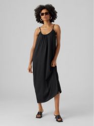 Vero Moda Sukienka letnia Luna 10286077 Czarny Regular Fit. Czarne sukienki Vero Moda, na lato, l, bez wzorów, z bawełny, bez kołnierzyka, bez ramiączek. Za 89.99 zł.