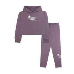 Zestaw zimowy Leone 1947 Lavender Mädchen, bluza z kapturem i legginsy. Fioletowe legginsy LEONE 1947 APPAREL, m, bez wzorów, z bawełny. W wyprzedaży za 96.62 zł.