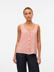 Vero Moda Top w kolorze czerwono-białym rozmiar: XL. Białe topy Vero Moda, s, bez wzorów, z wiskozy, bez kołnierzyka, bez ramiączek. Za 70.41 zł.