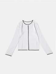 Wiskozowy kardigan - biały. Białe kardigany Sinsay, l, bez wzorów, z wiskozy. Za 49.99 zł.