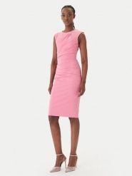 Rinascimento Sukienka koktajlowa CFC0127683003 Różowy Slim Fit. Czerwone sukienki Rinascimento, s, bez wzorów, z syntetyku, wizytowe, bez kołnierzyka, bez ramiączek. Za 449.99 zł.