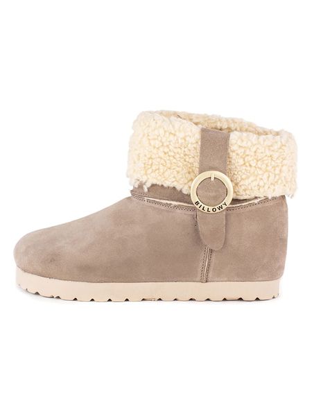 Billowy Skórzane botki zimowe w kolorze beżowym rozmiar: 41. Brązowe botki Billowy, na zimę, bez wzorów, z materiału, bez obcasa, bez zapięcia. Za 255.45 zł.