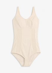 Body bez fiszbinów, silny stopień modelowania sylwetki. Brązowe body bonprix, bez wzorów. Za 124.99 zł.