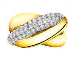 Pierścionek z żółtego złota z brylantami - 0,60 ct - próba 585. Żółte pierścionki Apart, z brylantem, złote. W wyprzedaży za 10,493.00 zł.
