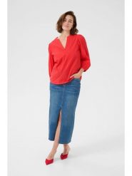 Kaffe Bluzka w kolorze czerwonym rozmiar: 42. Czerwone bluzki Kaffe, bez wzorów, z bawełny, bez kołnierzyka, bez ramiączek. Za 69.99 zł.