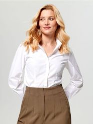 Koszula bawełniana - biały. Białe koszule Sinsay, l, bez wzorów, z bawełny, casualowe, bez kołnierzyka, bez ramiączek. Za 29.99 zł.