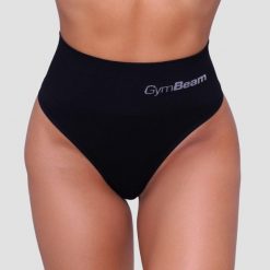 Figi damskie brazylijskie bezszwowe czarne 2Pack. Czarne figi GYMBEAM, xl, bez wzorów, z elastanu. Za 55.90 zł.