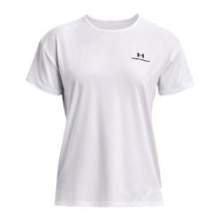 Koszulka fitness damska Under Armour Rush Energy 2.0. Białe bluzki Under Armour, xs, bez wzorów, sportowe, bez kołnierzyka, bez ramiączek. Za 94.99 zł.