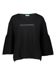 Benetton Bluza w kolorze czarnym rozmiar: S. Czarne bluzy sportowe Benetton, s, bez wzorów, z bawełny, bez kaptura. Za 43.99 zł.
