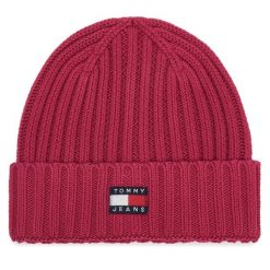 Czapka Tommy Hilfiger. Czerwone czapki TOMMY HILFIGER, bez wzorów. Za 149.99 zł.