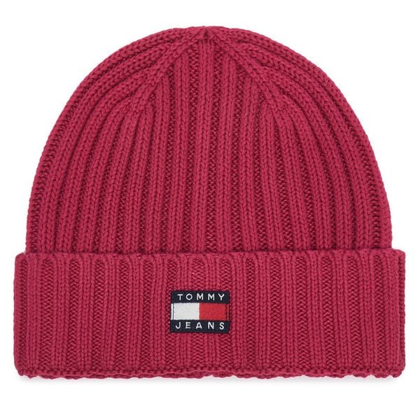 Czapka Tommy Hilfiger. Czerwone czapki TOMMY HILFIGER, bez wzorów. Za 149.99 zł.