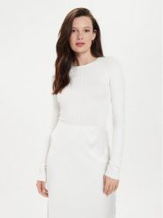 Gina Tricot Bluzka 21324 Biały Slim Fit. Białe bluzki Gina Tricot, xxl, bez wzorów, z wiskozy, bez kołnierzyka, bez ramiączek. Za 89.99 zł.