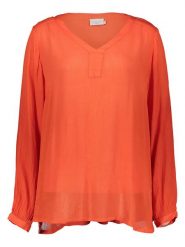 KAFFE curve Bluzka w kolorze pomarańczowym rozmiar: 48. Czerwone bluzki KAFFE curve, bez wzorów, z wiskozy, bez kołnierzyka, bez ramiączek. Za 91.34 zł.