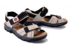 RIEKER 68851-80 white, sandały damskie. Brązowe sandały Rieker, bez wzorów, bez obcasa, bez zapięcia. Za 223.93 zł.