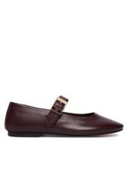 Tommy Hilfiger Baleriny Buckle Leather Ballerina FW0FW09684 Brązowy. Brązowe baleriny TOMMY HILFIGER, bez wzorów, ze skóry, bez obcasa. Za 529.99 zł.