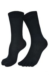 56% Wełna Merino Skarpety z palcami - Przeciw odciskom - Bruges. Czarne skarpety Norfolk, bez wzorów, z materiału. Za 105.99 zł.
