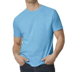 Koszulka Softstyle EZ Unisex Dla Dorosłych. Niebieskie bluzki GILDAN, xl, bez wzorów, sportowe, bez kołnierzyka, bez ramiączek. Za 37.99 zł.