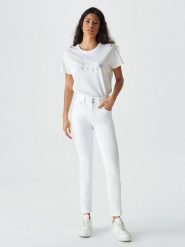 LTB Dżinsy "Molly" - Skinny fit - w kolorze białym rozmiar: W27/L32. Białe jeansy LTB, l, z aplikacjami, z podwyższonym stanem. Za 83.62 zł.