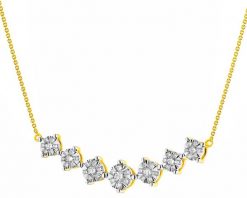 Naszyjnik z żółtego i białego złota z brylantami - 0,39 ct - próba 585. Białe naszyjniki Apart, z brylantem, złote. Za 5,590.00 zł.