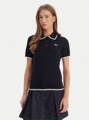 Lacoste Polo AF9430 Granatowy Regular Fit. Niebieskie koszulki polo Lacoste, bez wzorów, z wiskozy, bez kołnierzyka, bez ramiączek. Za 639.99 zł.