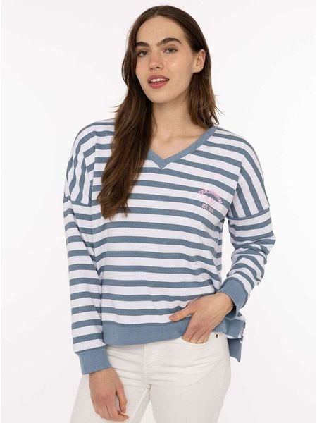 Zwillingsherz Bluza w kolorze niebiesko-białym rozmiar: S/M. Białe bluzy Zwillingsherz, m, bez wzorów, bez kaptura. Za 206.78 zł.